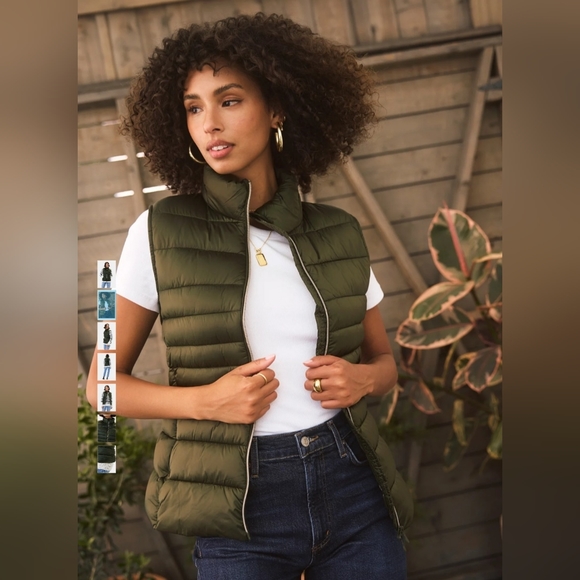 Save the Duck Lynn Puffer Vest Pine Green Ultra Light Jacket Women's Size S - Picture 4 of 9